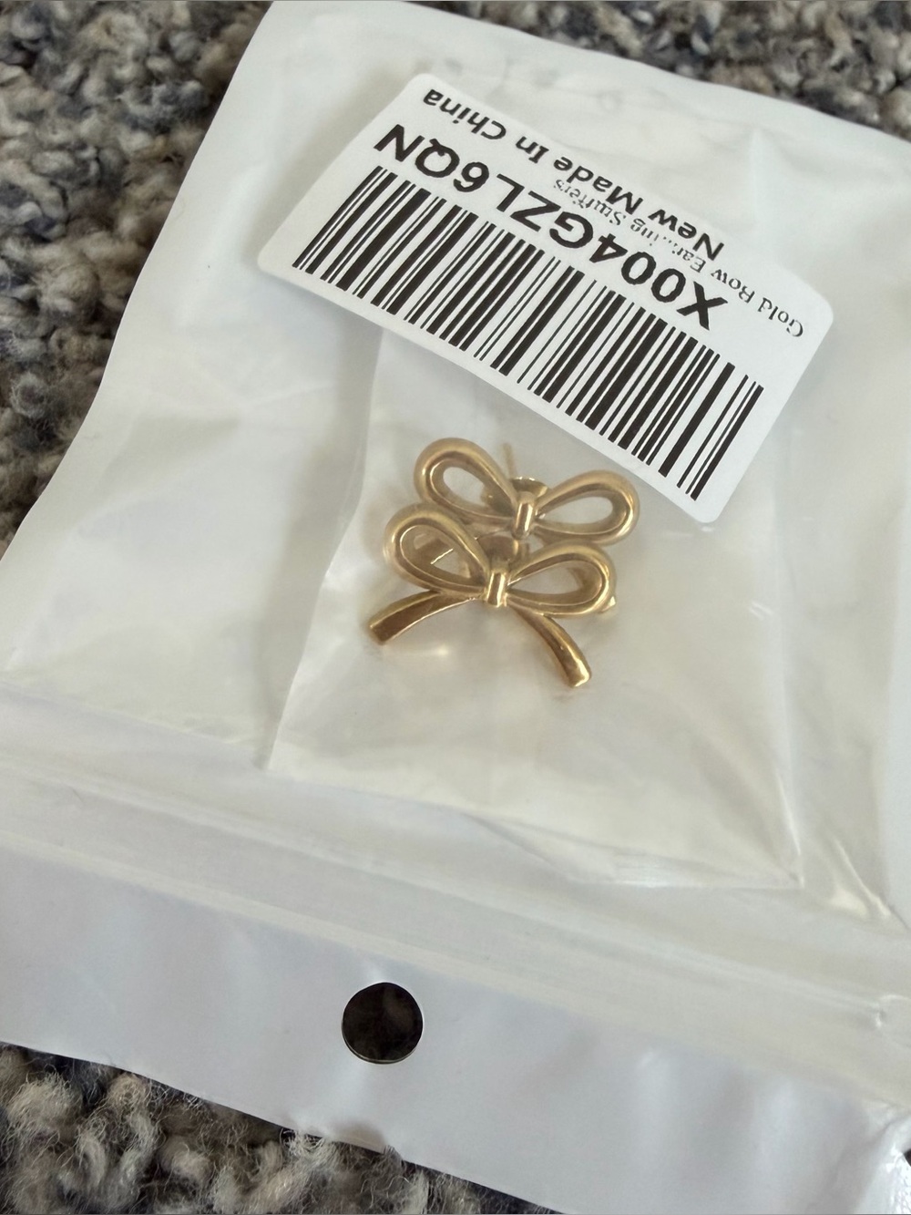 Brand New Gold Toned Bow Stud Earrings